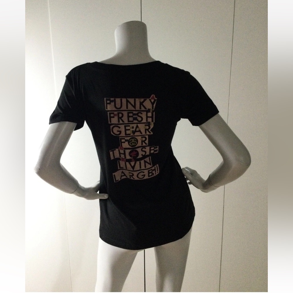 Stussy V-Neck  Black T-Shirt Size S